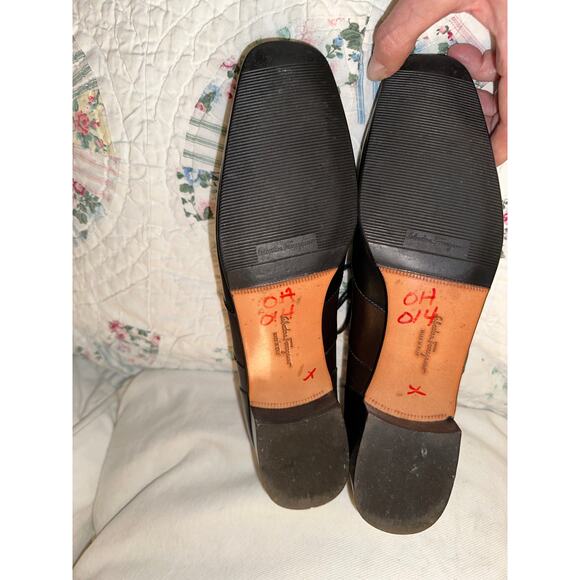 VINTAGE SALVATORE FERRAGAMO 2 TONE LEATHER OXFORDS LACE UP SHOES 7.5N - Picture 5 of 7